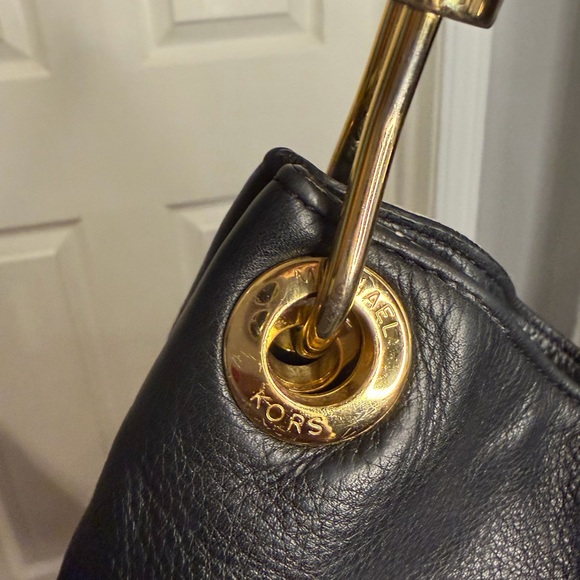 Michael Kors Black Braided Leather Shoulder Bag - Picture 6 of 9